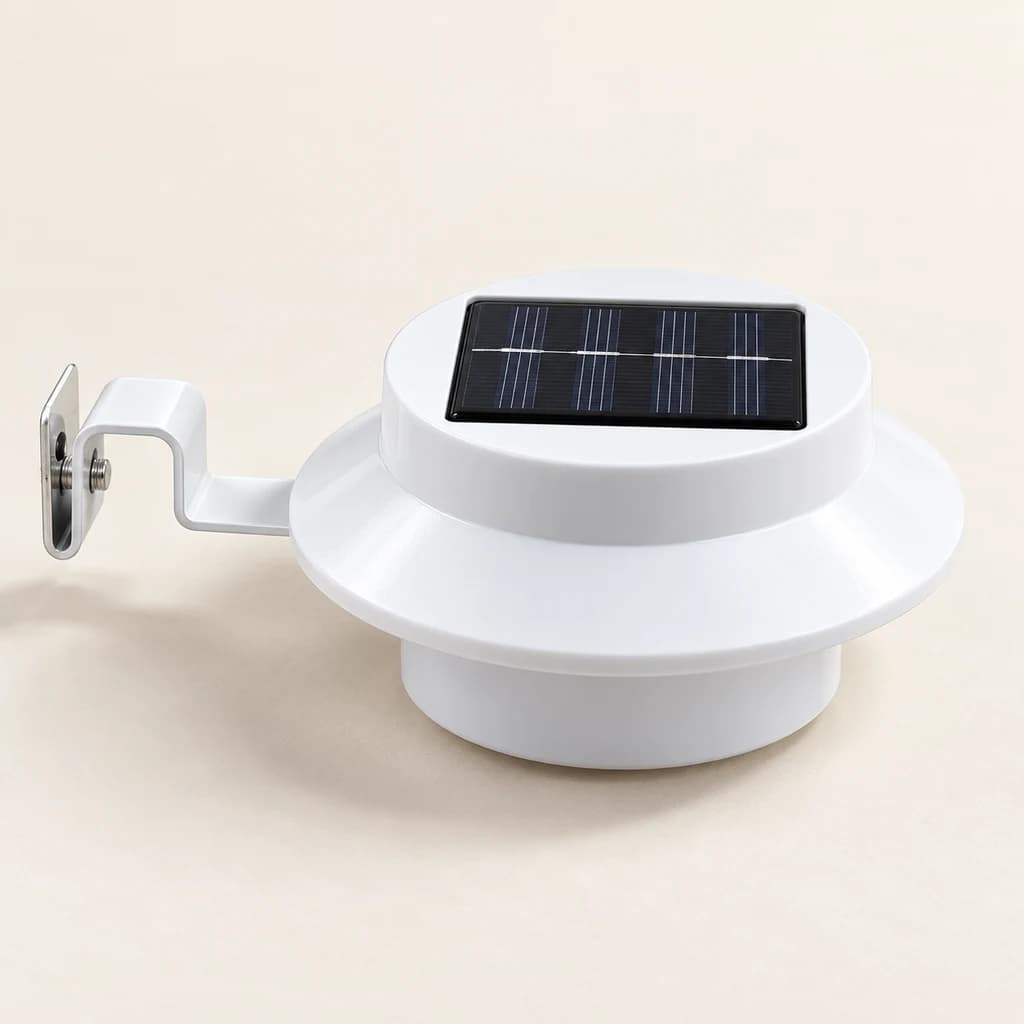 Une seule lampe solaire blanche avec son support de fixation